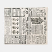 Krantenpagina met antiek advertentie fleece deken (Voorkant (Horizontaal))