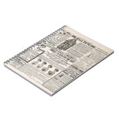 Krantenpagina met antiek advertentie notitieboek (Linkerzijde)