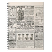 Krantenpagina met antiek advertentie notitieboek (Voorkant)