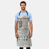 Krantenpagina met antiek advertentie schort (Gedragen)