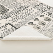 Krantenpagina met antiek advertentie sherpa deken (3/4)