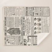 Krantenpagina met antiek advertentie sherpa deken (Voorkant (horizontaal))