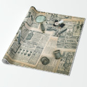  krantenpagina's en Accessoires voor het naaien Cadeaupapier (Uitgerold)