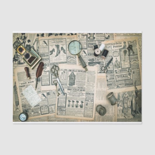  krantenpagina's en Accessoires voor het naaien Tissuepapier (Voorkant)