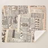 Krantenpagina's met antiek adverteren. Vrouw Sherpa Deken (Voorkant (horizontaal))