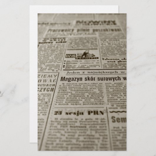 Krantenpapier Briefpapier (Voorkant / Achterkant)