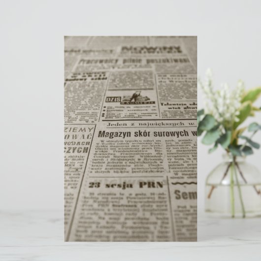 Krantenpapier Briefpapier (Staand voorkant)