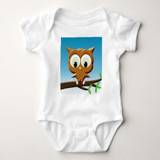 Krantenpapier Cartoon Uil Romper (Voorkant)