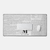  krantenpapier Custom Monogram Bureaumat (Keyboard & Muis)