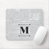  krantenpapier Custom Monogram Muismat (Met muis)