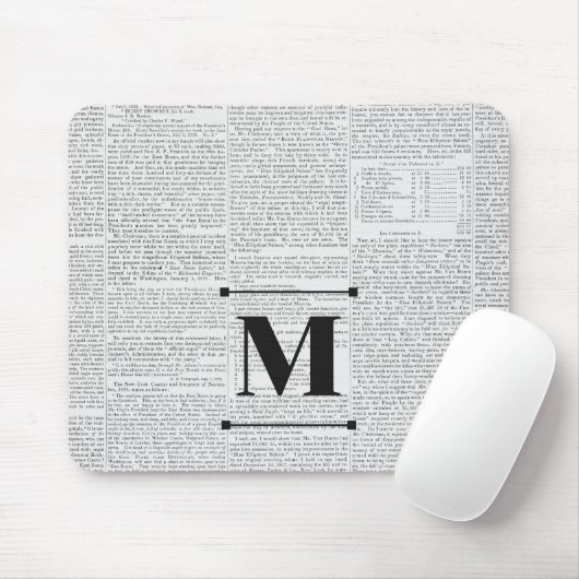  krantenpapier Custom Monogram Muismat (Met muis)