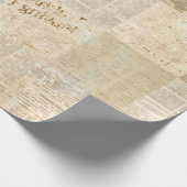 Krantenpapier, gerijpt krantenpapier cadeaupapier (Hoek)