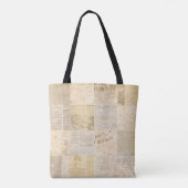 Krantenpapier, gerijpt krantenpapier tote bag (Achterkant)