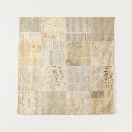 Krantenpapier, gerijpt krantenpapier wandkleed (Voorkant (horizontaal))