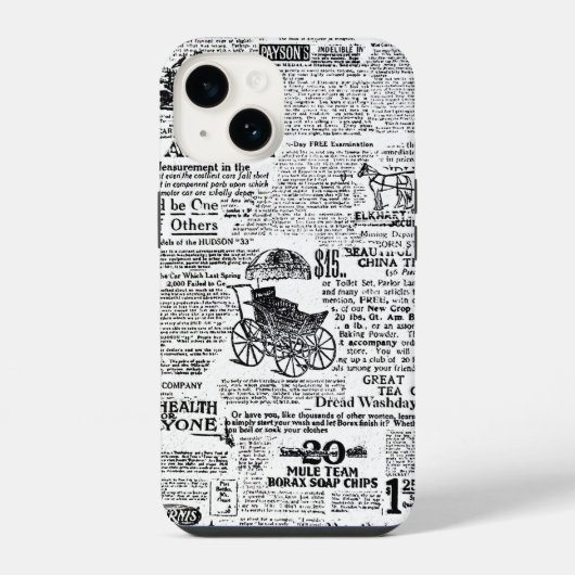 Krantenpapier iPhone Hoesje (Achterkant)