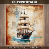  krantenpapier met zeilgaljoen tissuepapier