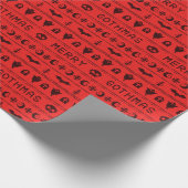 Krantenpapier voor rode Gothic met kerstinslag Cadeaupapier (Hoek)