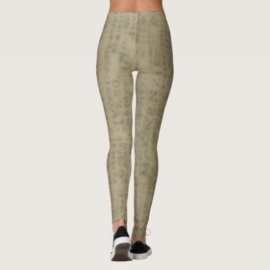 krantenprint; leggings (Achterkant)