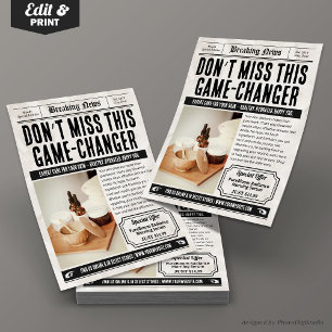 Krantenproductbrochure   Retro-advertenties voor k Flyer