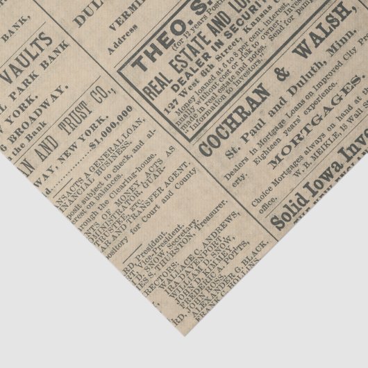  krantenreclame tissuepapier (Detail)