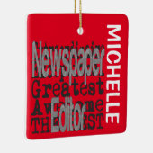 Krantenredacteur Extraordinaire CUSTOM Keramisch Ornament (Rechts)