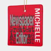 Krantenredacteur Extraordinaire CUSTOM Keramisch Ornament (Links)