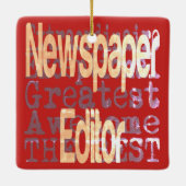 Krantenredacteur Extraordinaire Keramisch Ornament (Achterkant)