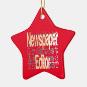 Krantenredacteur Extraordinaire Keramisch Ornament (Links)