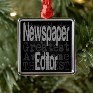 Krantenredacteur Extraordinaire Metalen Ornament