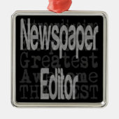 Krantenredacteur Extraordinaire Metalen Ornament (Voorkant)