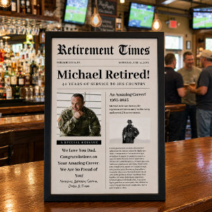 Krantenretraite Militaire Vet Schuim Poster