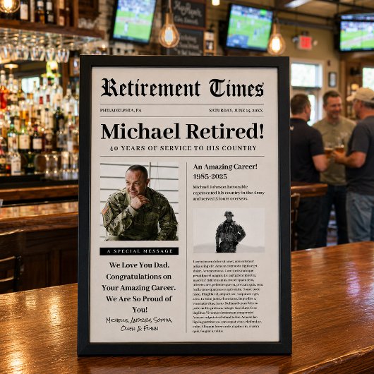 Krantenretraite Militaire Vet Schuim Poster