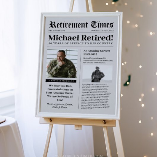 Krantenretraite Militaire Vet Schuim Poster