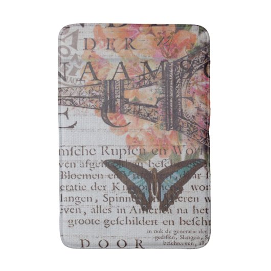 krantenscripts Parijs eiffeltoren Badmat (Voorkant Verticaal)