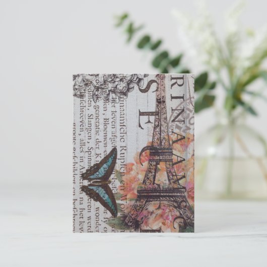  krantenscripts Parijs eiffeltoren Briefkaart (Staand voorkant)