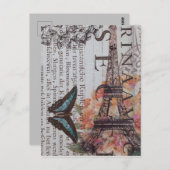 krantenscripts Parijs eiffeltoren Briefkaart (Voorkant / Achterkant)