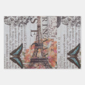 krantenscripts Parijs eiffeltoren Inpakpapier Vel (Voorkant)