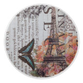 krantenscripts Parijs eiffeltoren Keramische Knop (Voorkant)