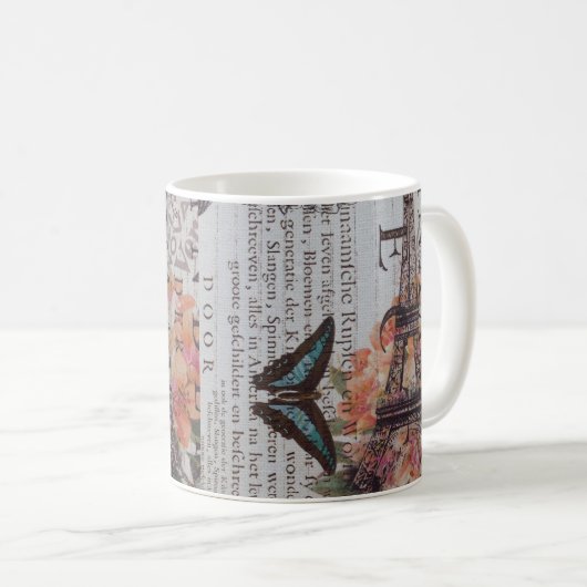  krantenscripts Parijs eiffeltoren Koffiemok (Voorkant rechts)