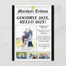 Krantenstijl Familie Nieuwsbrief Vakantie Briefkaa Feestdagenkaart