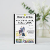 Krantenstijl Familie Nieuwsbrief Vakantie Briefkaa Feestdagenkaart (Staand voorkant)