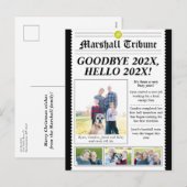 Krantenstijl Familie Nieuwsbrief Vakantie Briefkaa Feestdagenkaart (Voorkant / Achterkant)