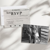 Krantenstijl Foto Huwelijksuitnodiging RSVP-kaart RSVP Kaartje