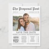 Krantenstijl Fun Sparen de Foto van de Datum Save The Date (Voorkant)