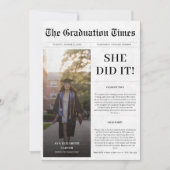 Krantenstijl Hij of zij deed het Afstuderen Foto Kaart (Voorkant)