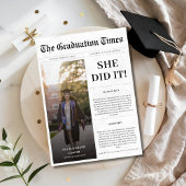 Krantenstijl Hij of zij deed het Afstuderen Foto Kaart