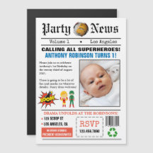 Krantensuperheld Birthday Party Foto