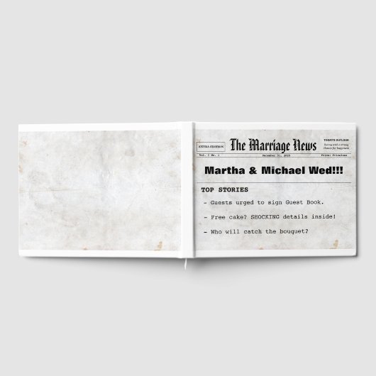 Krantenthema bruiloft gastenboek (Volledig)