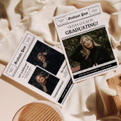 Krantenthema Fotocollage Afstudeerfeest Kaart