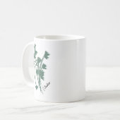 Krantentuin Coriander Handgetekend     Koffiemok (Voorkant links)